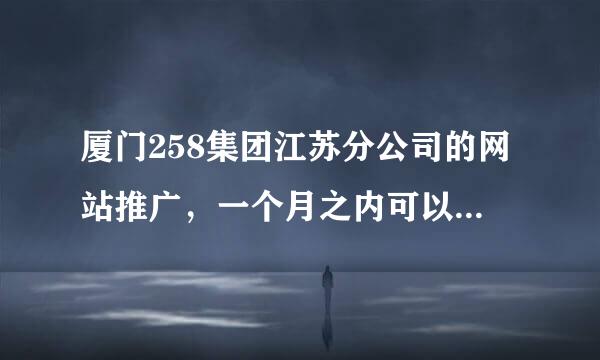 厦门258集团江苏分公司的网站推广，一个月之内可以保证效果，排名可以排在百度前二页吗