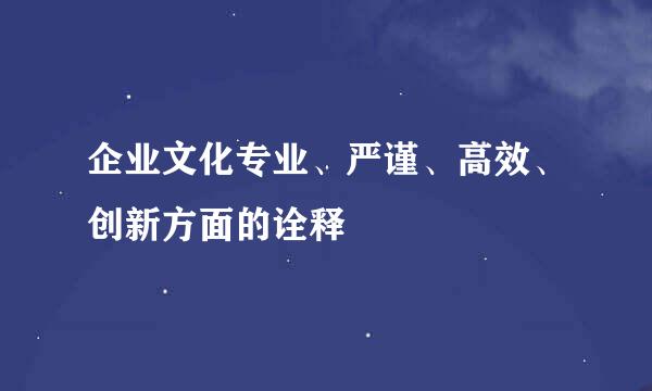 企业文化专业、严谨、高效、创新方面的诠释