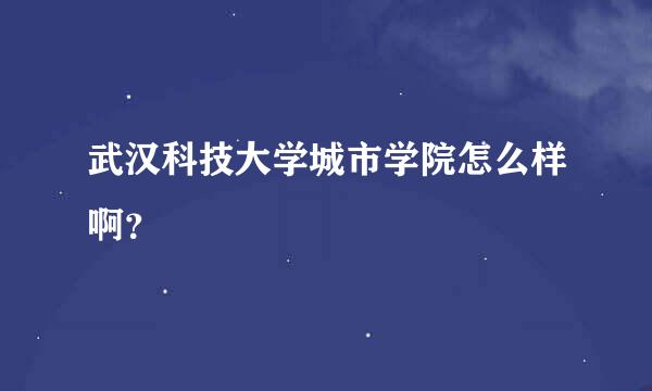 武汉科技大学城市学院怎么样啊？