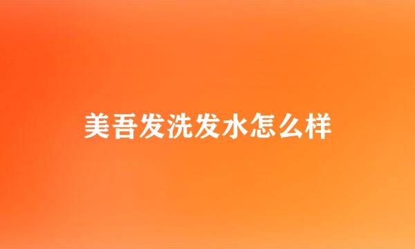 美吾发洗发水怎么样