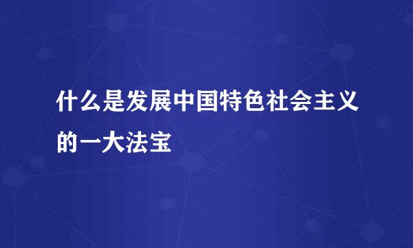 什么是发展中国特色社会主义的一大法宝