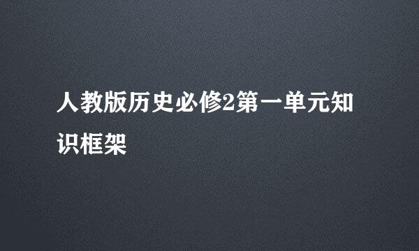 人教版历史必修2第一单元知识框架