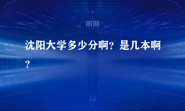 沈阳大学多少分啊？是几本啊？