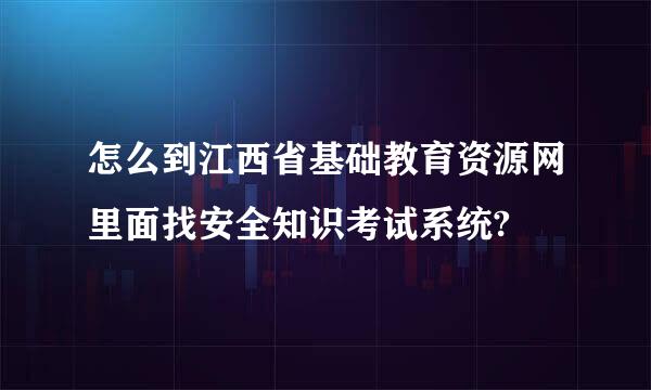 怎么到江西省基础教育资源网里面找安全知识考试系统?