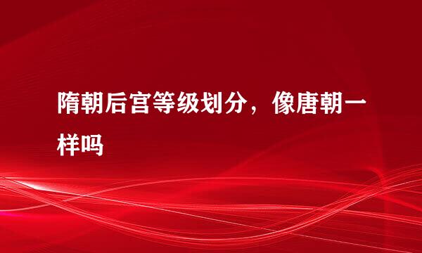 隋朝后宫等级划分，像唐朝一样吗