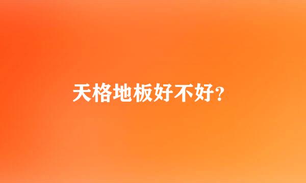 天格地板好不好？