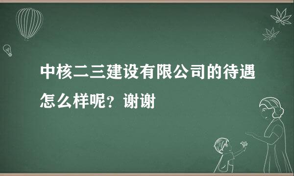 中核二三建设有限公司的待遇怎么样呢？谢谢