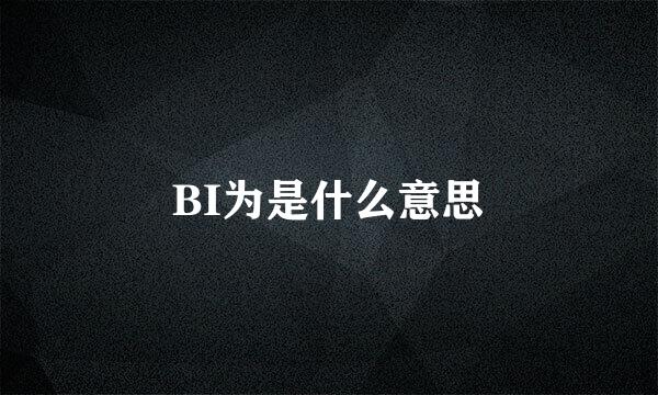 BI为是什么意思