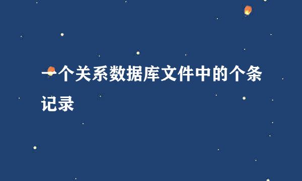 一个关系数据库文件中的个条记录