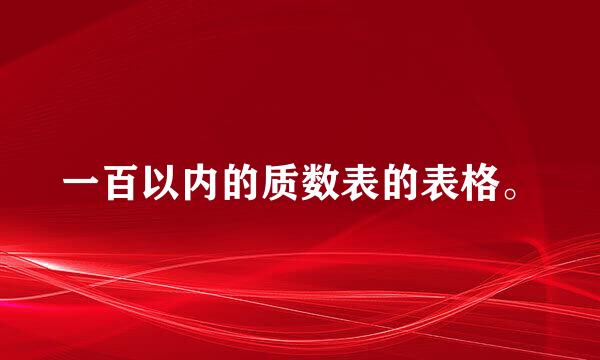 一百以内的质数表的表格。