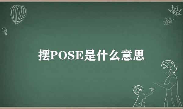 摆POSE是什么意思