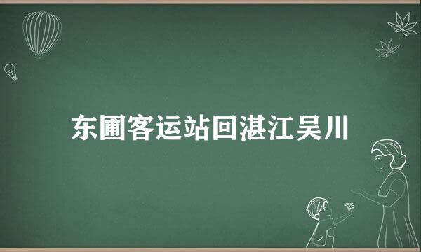 东圃客运站回湛江吴川