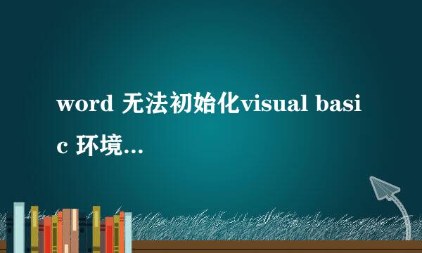 word 无法初始化visual basic 环境 是什么意思