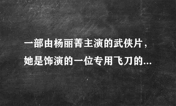 一部由杨丽菁主演的武侠片，她是饰演的一位专用飞刀的女警。请问这部影片的名字叫什么哦？谢谢