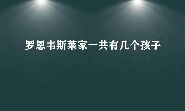 罗恩韦斯莱家一共有几个孩子