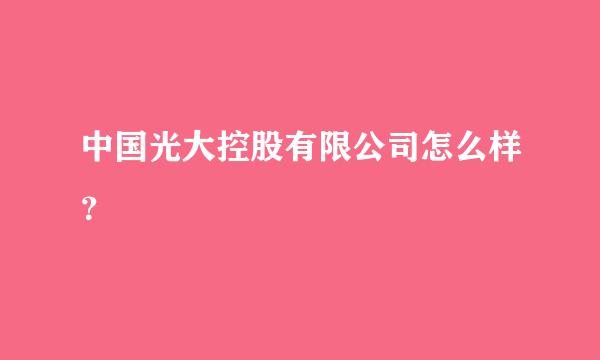 中国光大控股有限公司怎么样？