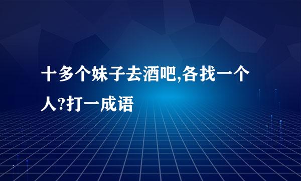 十多个妹子去酒吧,各找一个人?打一成语