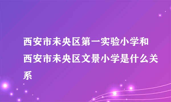 西安市未央区第一实验小学和西安市未央区文景小学是什么关系