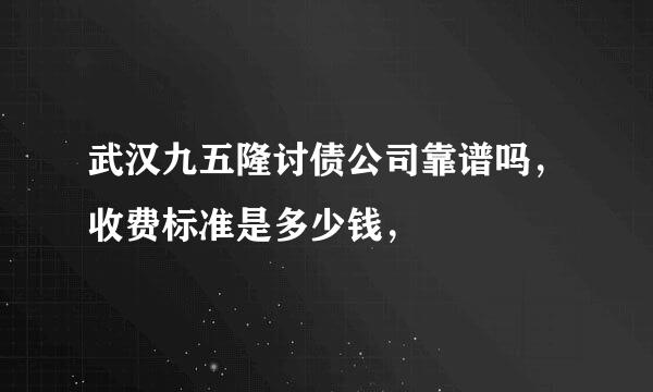 武汉九五隆讨债公司靠谱吗，收费标准是多少钱，