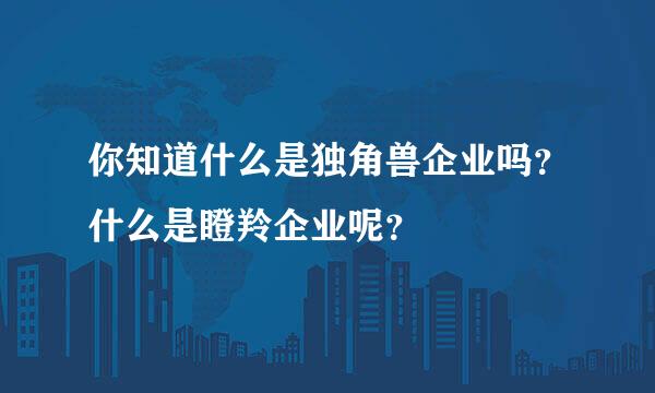 你知道什么是独角兽企业吗？什么是瞪羚企业呢？