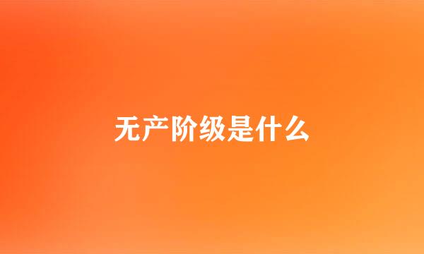 无产阶级是什么