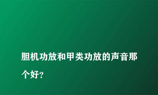 
胆机功放和甲类功放的声音那个好？
