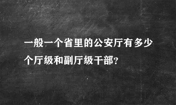 一般一个省里的公安厅有多少个厅级和副厅级干部？