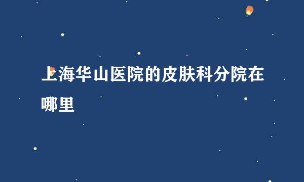 上海华山医院的皮肤科分院在哪里