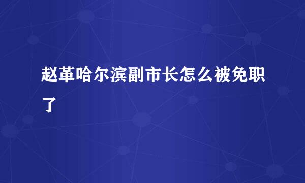 赵革哈尔滨副市长怎么被免职了