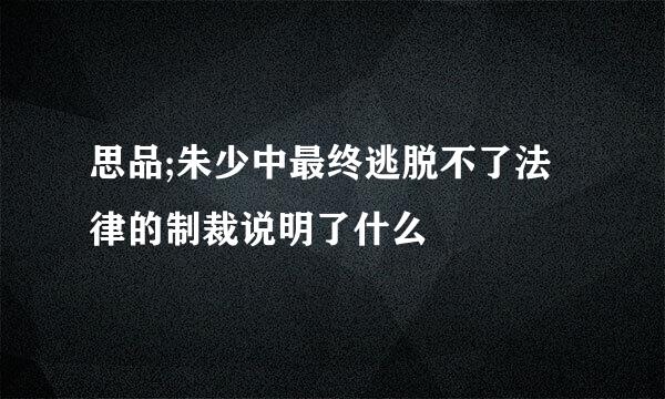 思品;朱少中最终逃脱不了法律的制裁说明了什么