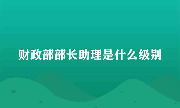 财政部部长助理是什么级别