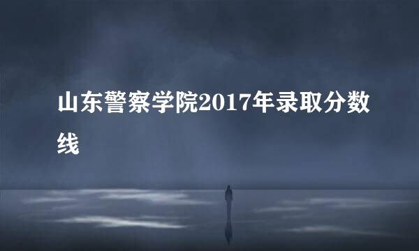 山东警察学院2017年录取分数线