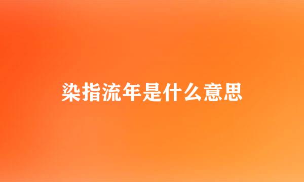 染指流年是什么意思