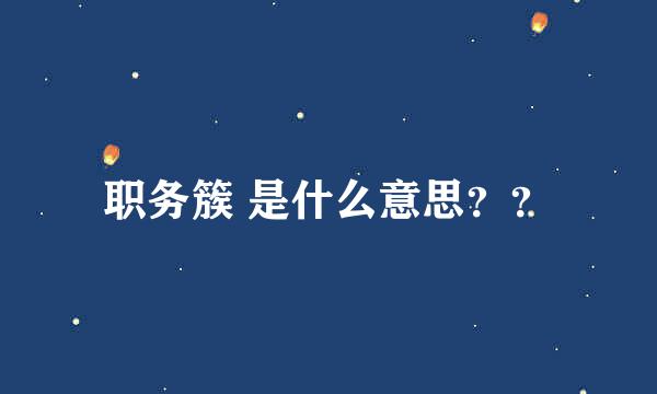 职务簇 是什么意思？？