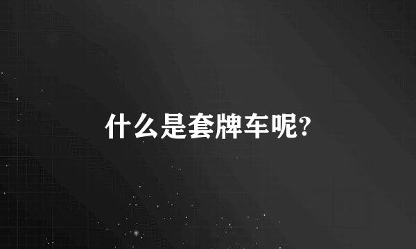 什么是套牌车呢?