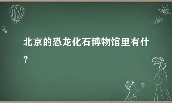 北京的恐龙化石博物馆里有什？