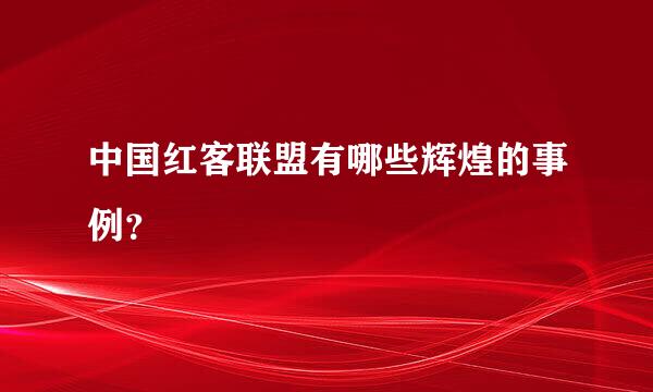 中国红客联盟有哪些辉煌的事例？