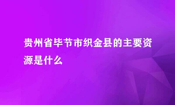 贵州省毕节市织金县的主要资源是什么