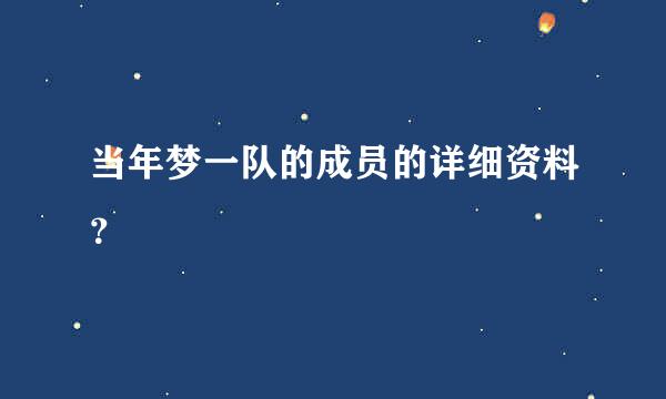 当年梦一队的成员的详细资料？