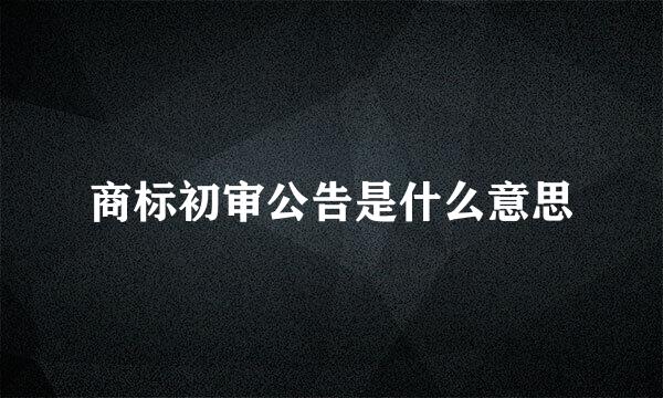 商标初审公告是什么意思