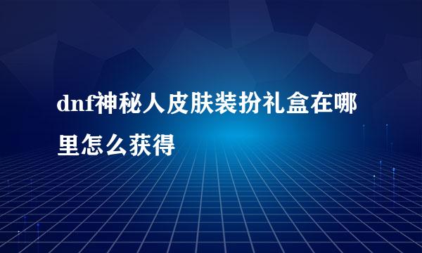 dnf神秘人皮肤装扮礼盒在哪里怎么获得