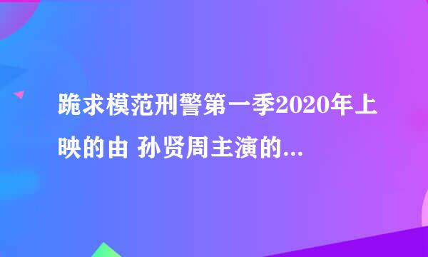 跪求模范刑警第一季2020年上映的由 孙贤周主演的百度云资源