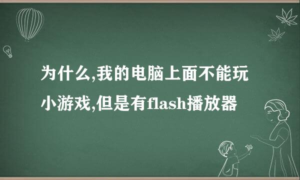 为什么,我的电脑上面不能玩小游戏,但是有flash播放器