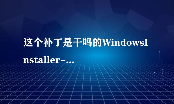 这个补丁是干吗的WindowsInstaller-KB893803-v2-x86