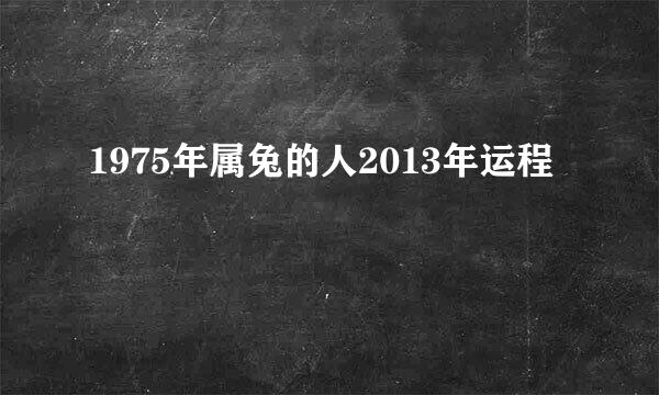 1975年属兔的人2013年运程