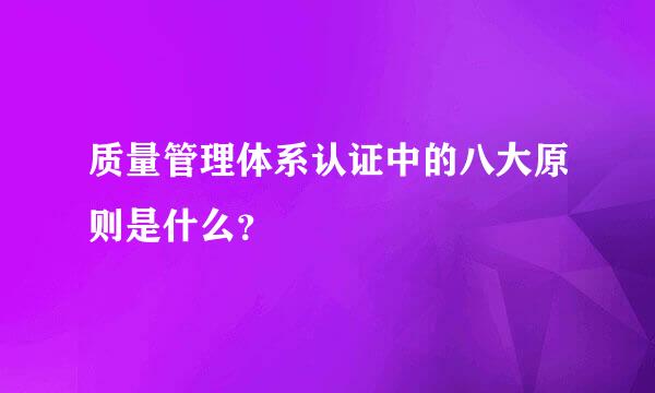 质量管理体系认证中的八大原则是什么？