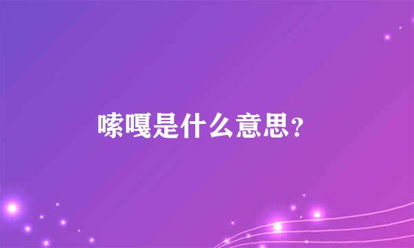 嗦嘎是什么意思？