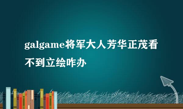 galgame将军大人芳华正茂看不到立绘咋办