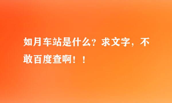 如月车站是什么？求文字，不敢百度查啊！！