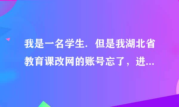 我是一名学生．但是我湖北省教育课改网的账号忘了，进不去，办不了复评，该怎么办啊？急！急！急！